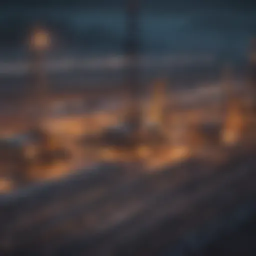 A vast oil field with crypto mining rigs in the foreground, illustrating the intersection of energy sectors.