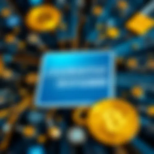 Visual representation of American Express logo interwoven with cryptocurrency symbols